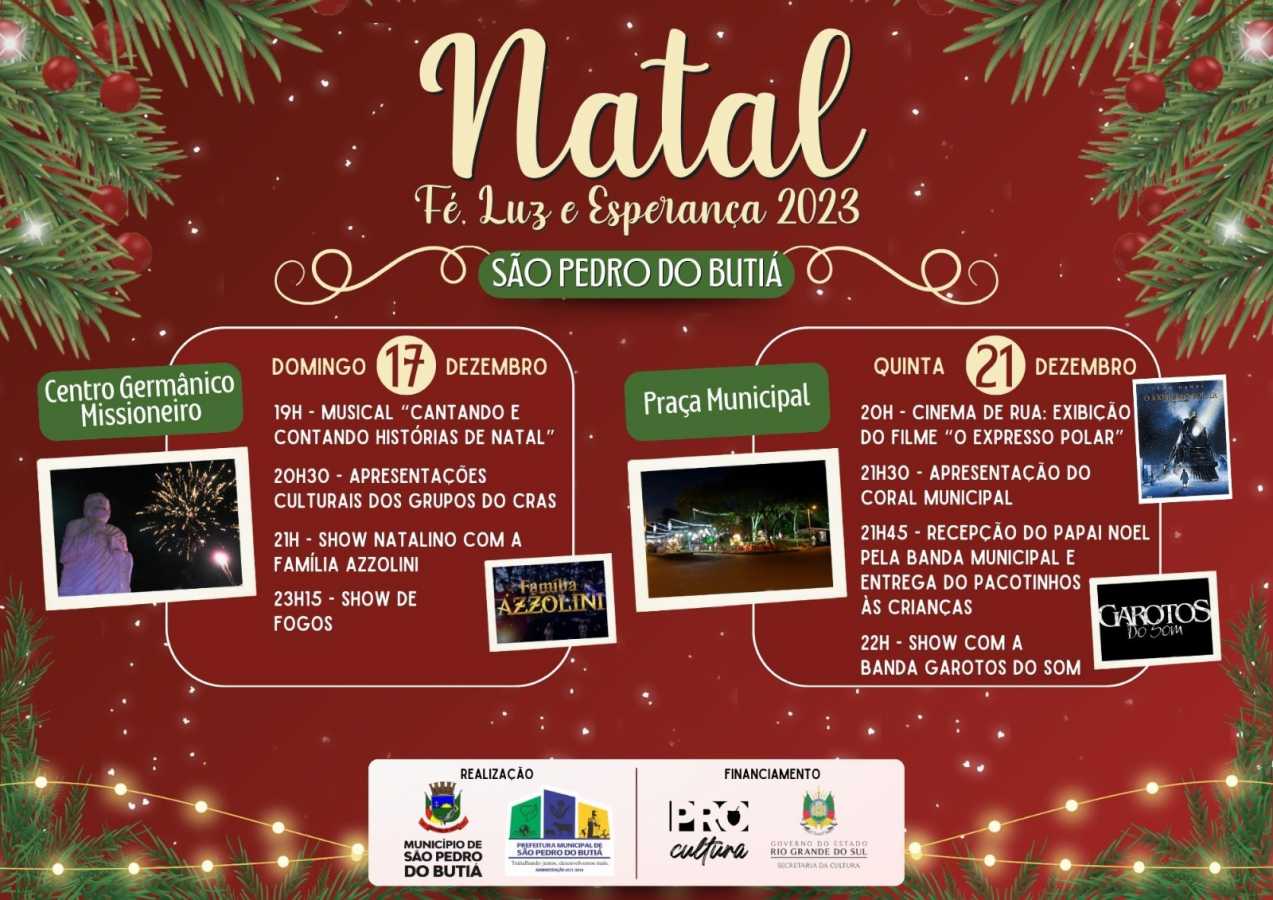 Natal Fé, Luz e Esperança dias 17 e 21