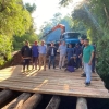 Secretaria de Obras reconstrói ponte na Linha Encantado