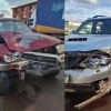 Duas caminhonetes se acidentam na BR 285